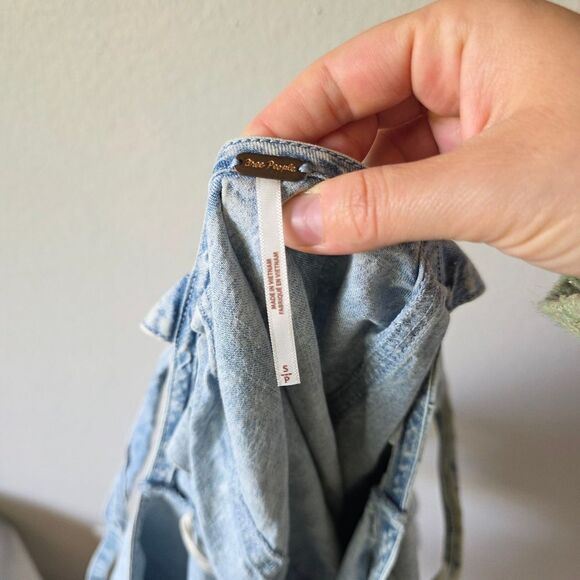 Free People Wild One Denim Jean Mini Dress Small - Picture 6 of 8